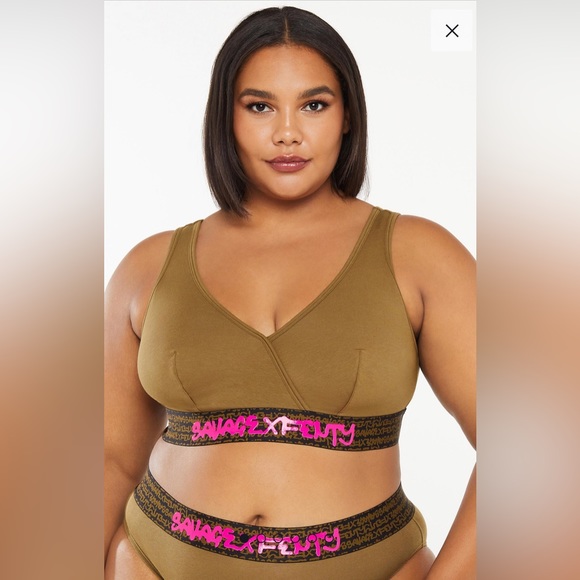Savage Fenty Forever Savage Bralette military olive NWT Size XL & 1X - Picture 5 of 9